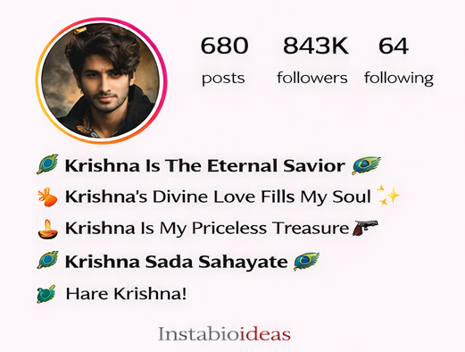 Krishna Sada Sahayate Instagram Bio in Hindi