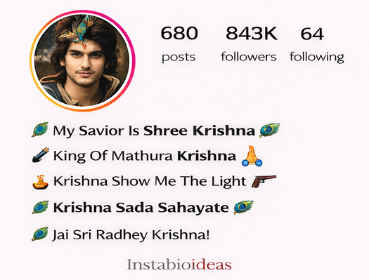 Krishna Sada Sahayate Instagram Bio