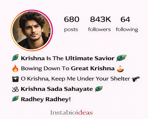कृष्ण सदा सहायते Bio For Instagram