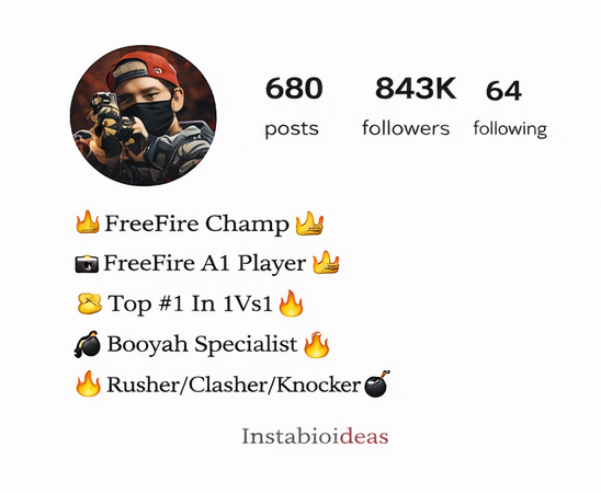 Free Fire Bio For Instagram